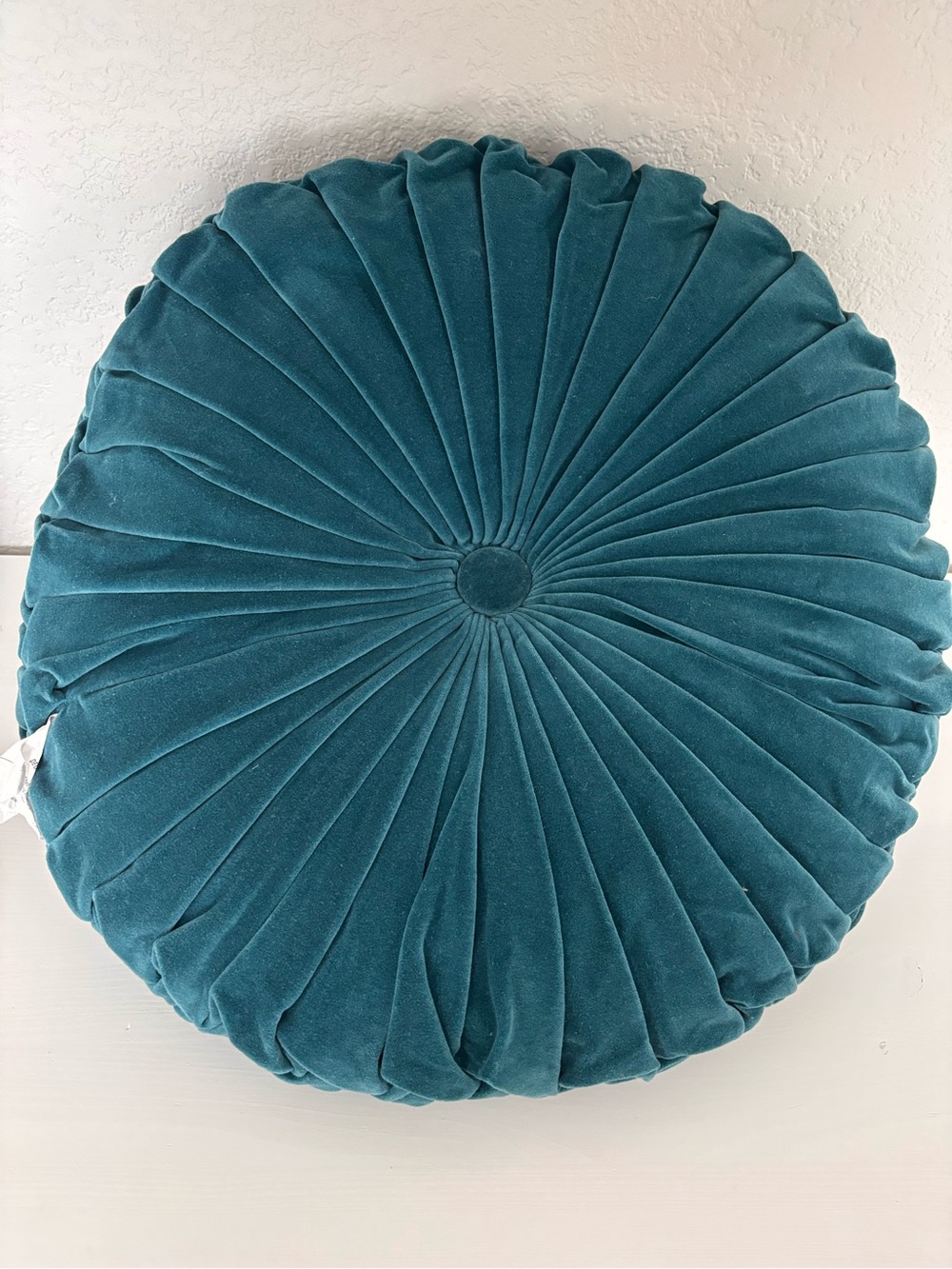 OPALHOUSE Teal Velvet Round Tufted Pillow  16” - Picture 5 of 6